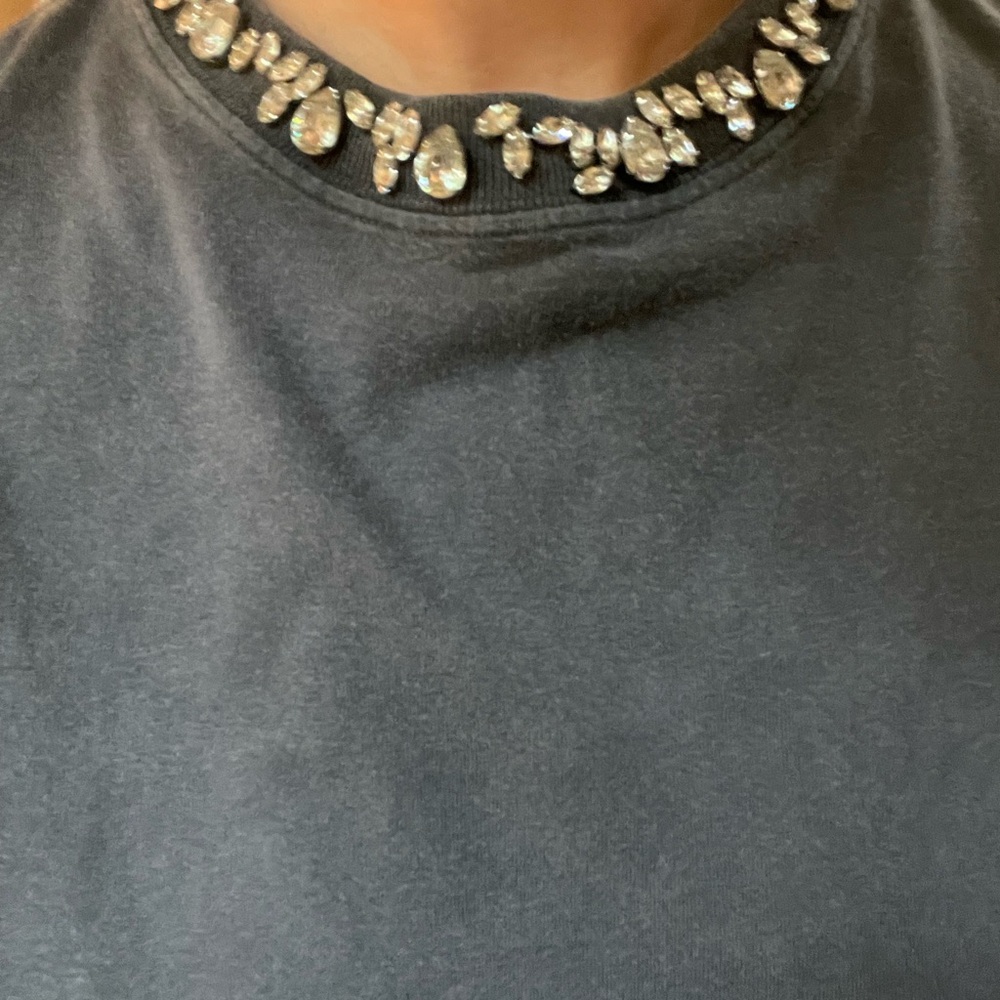 Golden Goose Gray Embellished Short Sleeve Tee